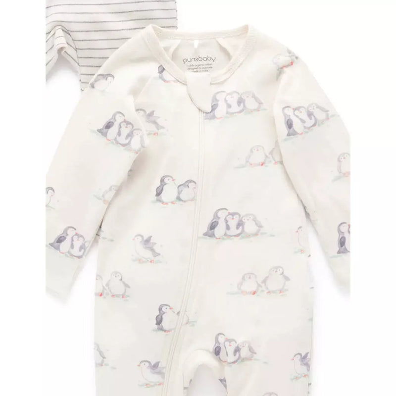 New Purebaby Growsuit 2 pack Penguin