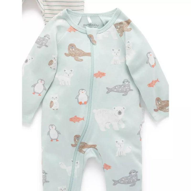 New Purebaby Growsuit 2 pack Polar