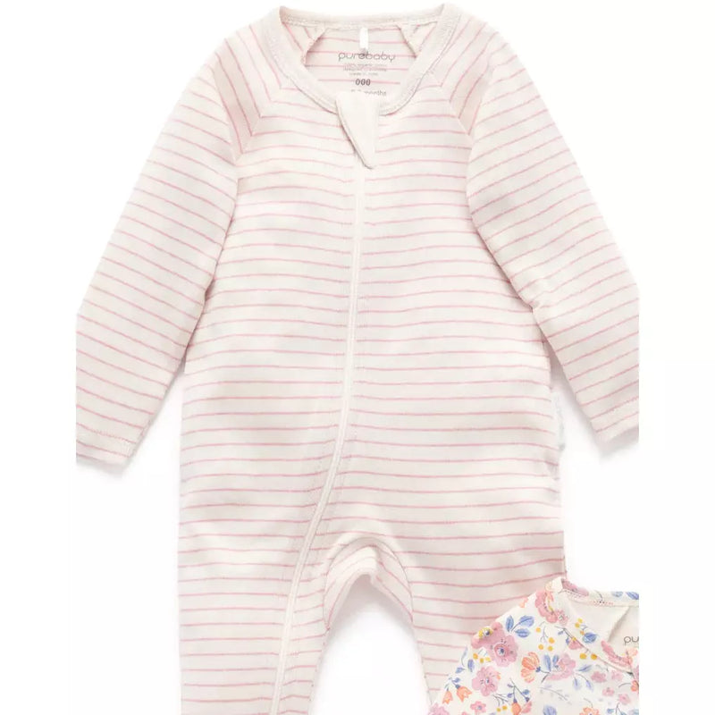 New Purebaby Growsuit 2 Pack Pansy
