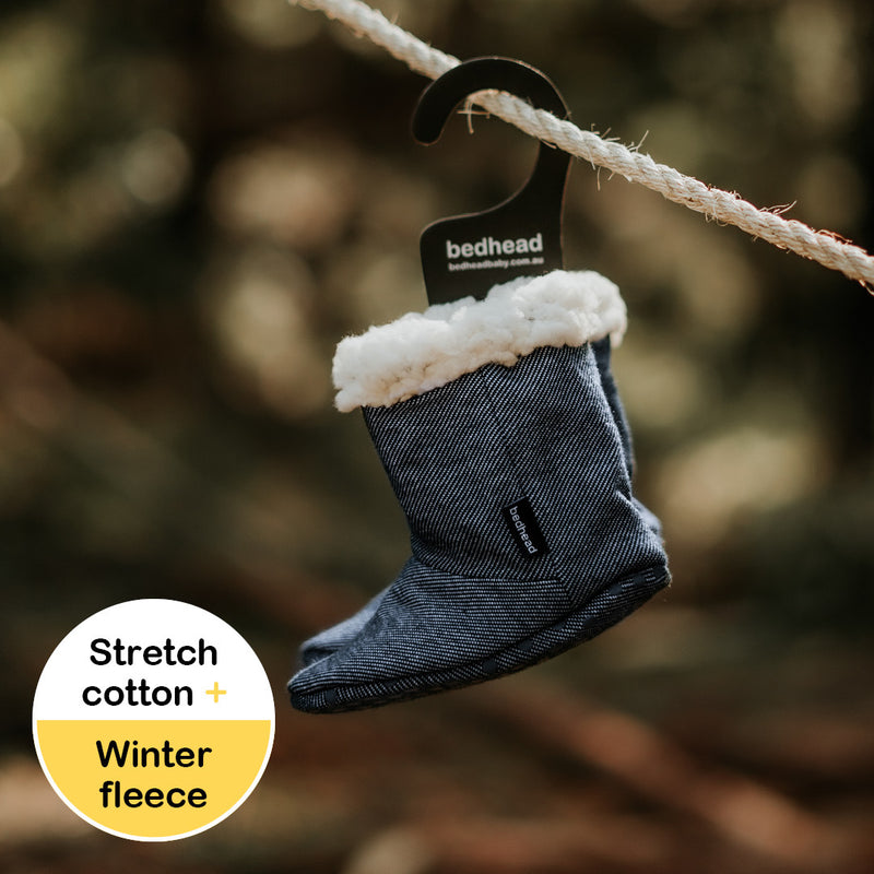 A Bedhead Fleece Booties Denim