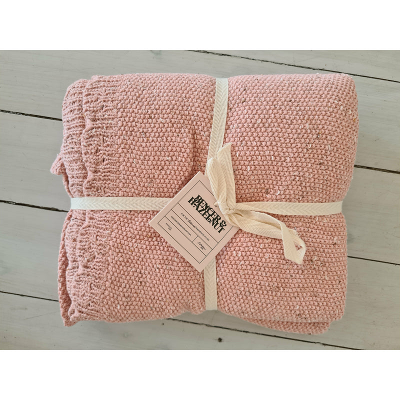 Bencer & Hazelnut Knit Blanket Dusky Rose