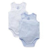 Purebaby Baby Essential Bodysuit - 2 pack ribbed white/Pink/Blue