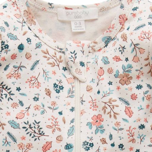 Purebaby Growsuit Footless Leafy Print