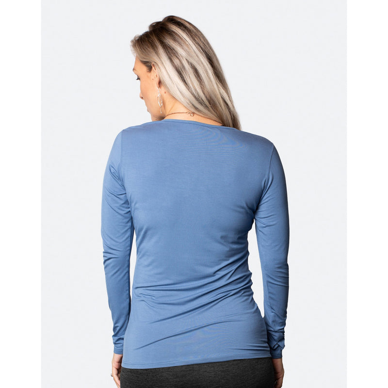 Cadenshae Long Sleeve Bamboo Top - Baltic Blue