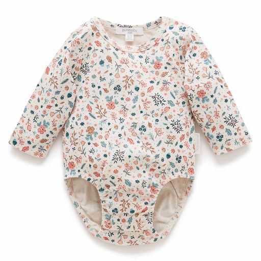 Purebaby Bodysuit Ditsy Woodland Print