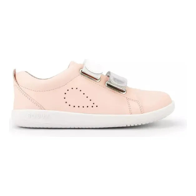 Bobux KP Trainer Grass Court Switch Seashell Silver Metalic & White