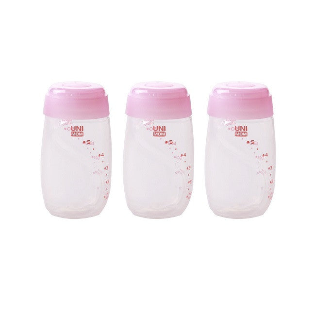 Unimom Storage Breast Milk Bottle - Pack of 3 (150 ml each) Pink