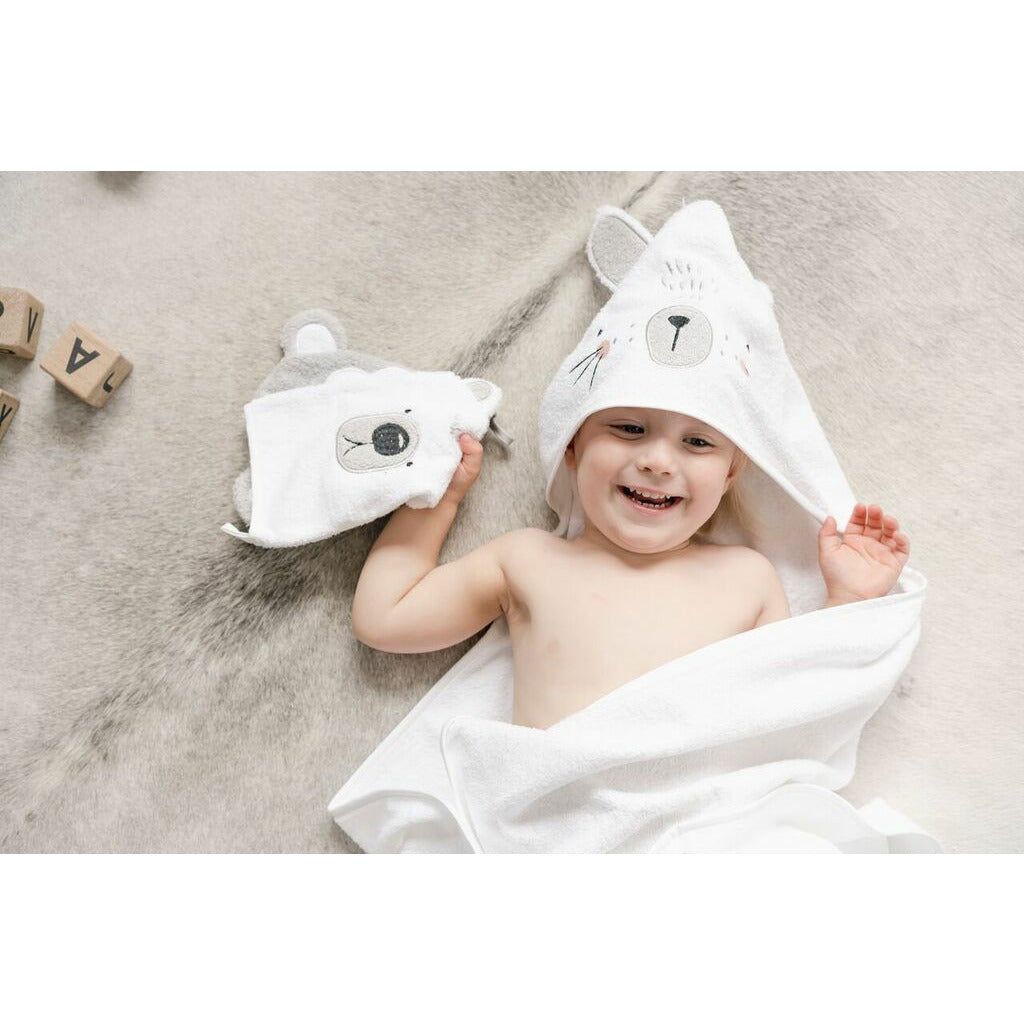Mister Fly Hooded Towel White Bunny