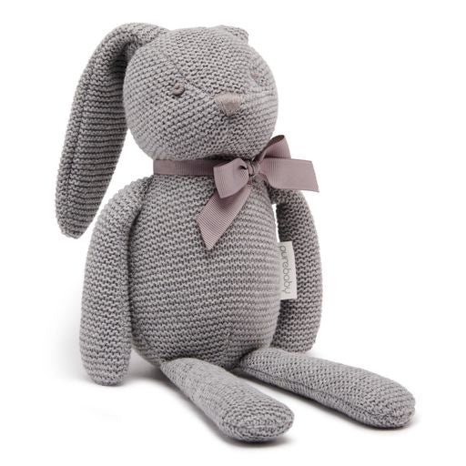 Purebaby Knitted Bunny Toy Grey