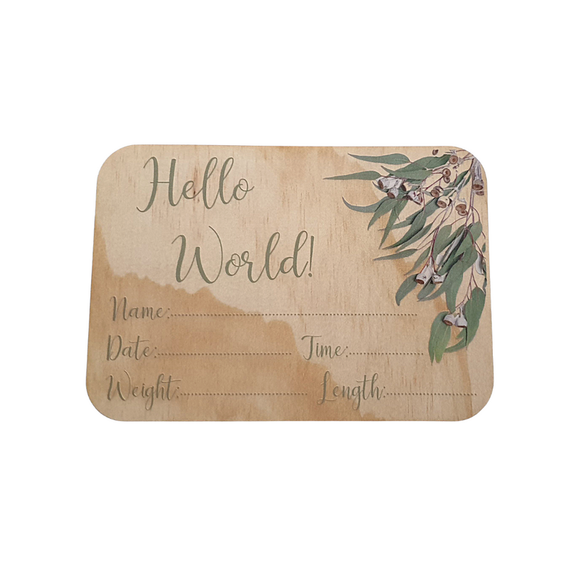 5 Little Bears Birth Announcement Plaque Gum Leaves