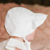 Bedhead Baby Bonnet Reversible Ruffle Willow/Blanc