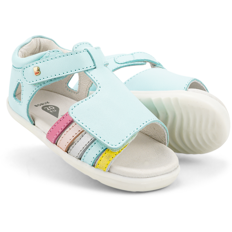 SALE Bobux First Walker Step Up Sandal Mirror Mist & Dusk Pearl Rainbow