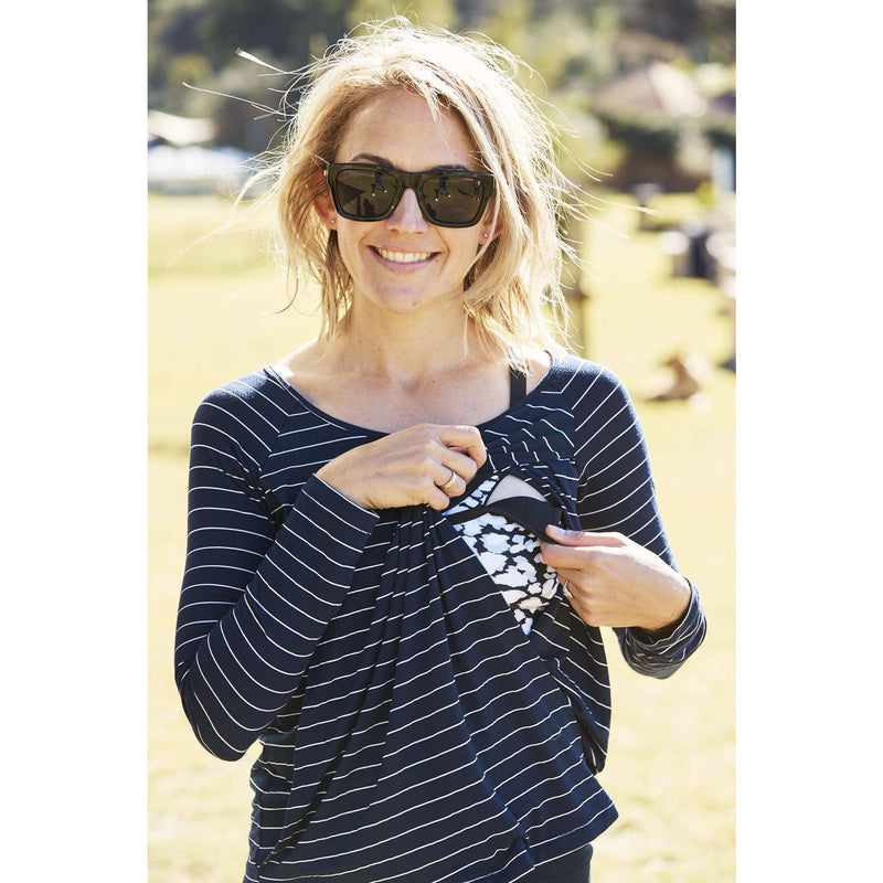 Hello Monday Essential Long Sleeve Tee Navy