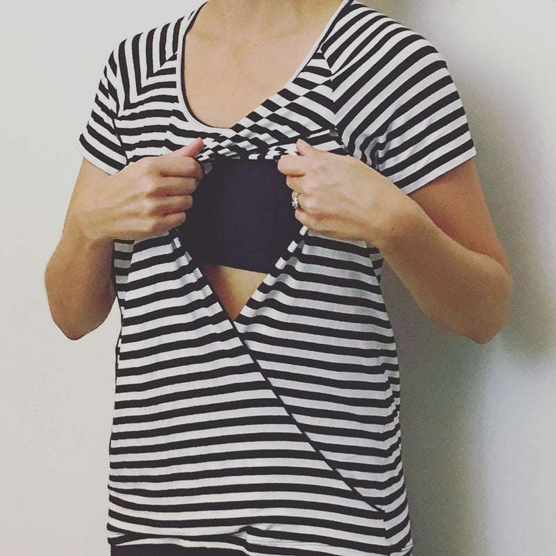 Hello Monday Top - Essential Tee  Stripe (B & W)