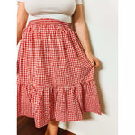 Rumi & Sol Tiered Skirt Red Gingham