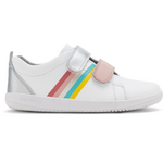 Bobux I Walk Trainer Grass Court White & Silver & Rainbow