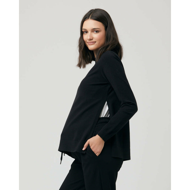 Ripe Morgan Side Split Nursing Knit Black