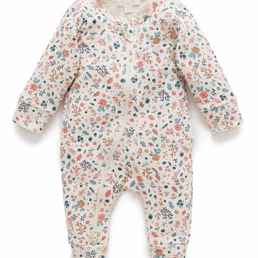 Purebaby Growsuit Footless Leafy Print