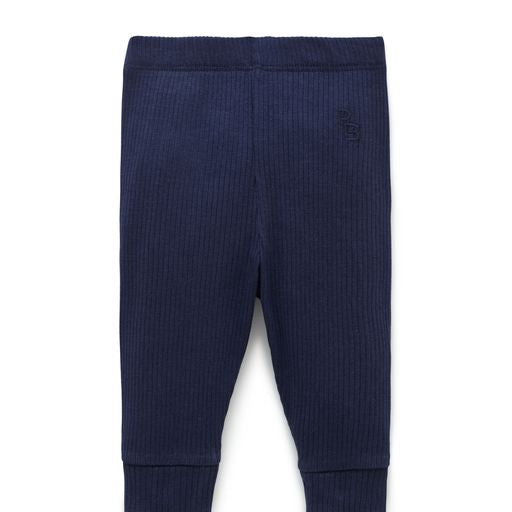 Purebaby Rib Leggings Navy