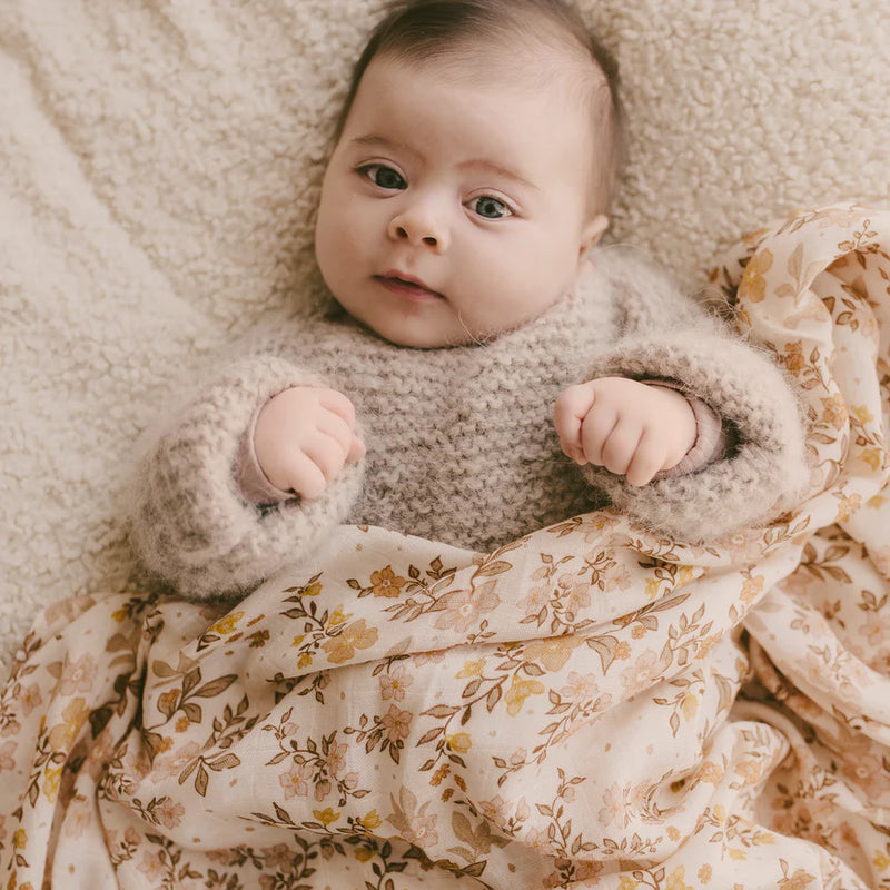 Fox & Fallow Organic Muslin Wrap Swaddle Sweet Pea