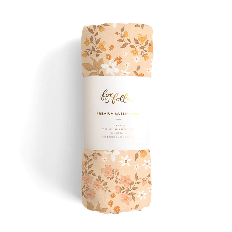 Fox & Fallow Organic Muslin Wrap Swaddle Sweet Pea