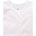 Purebaby Growsuit Zip Short Leg Pink Stripe