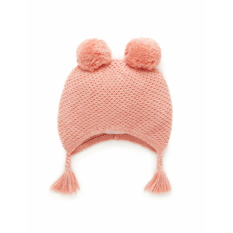 Sale Purebaby Beanie Pom Pom Nectrine