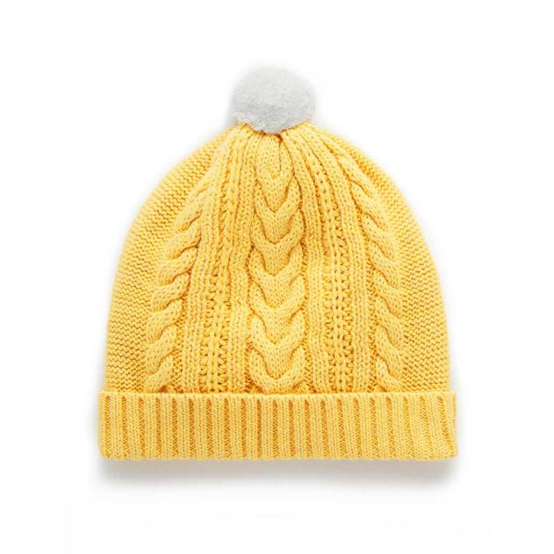 Sale Purebaby Beanie Journey Cable Ochre