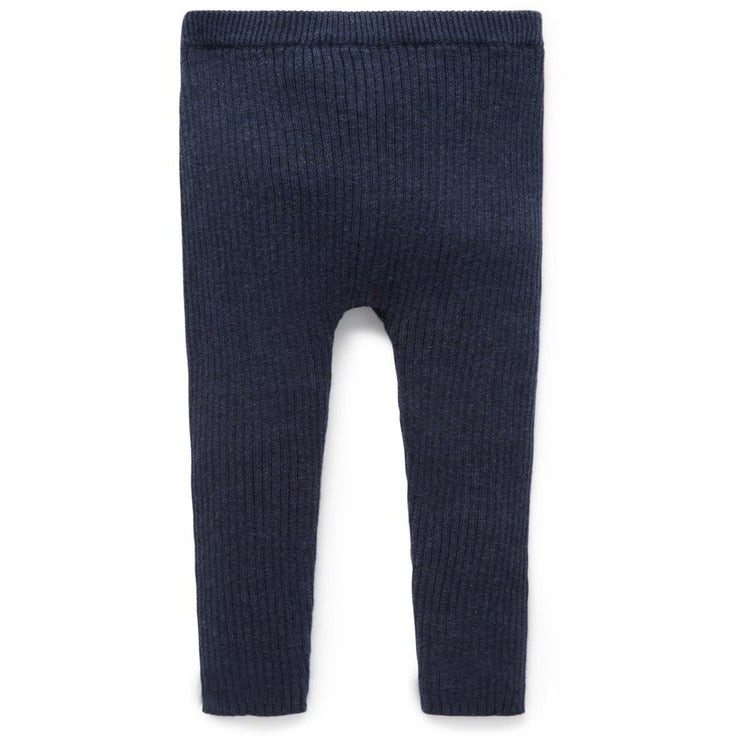 Purebaby Legging Rib Knit Navy