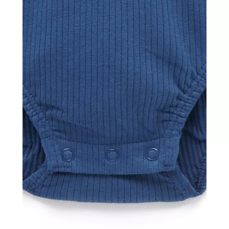 Purebaby Ribbed Short Sleeved Bodysuit Waterfall