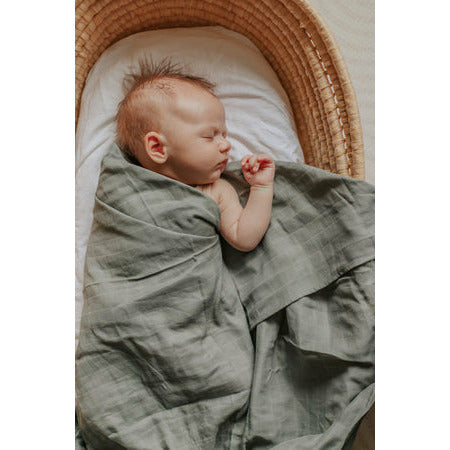 Pop Ya Tot Organic Muslin Swaddle Soft Moss