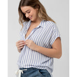 SALE Ripe Relaxed Shirt Quinn Blue/White