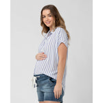 SALE Ripe Relaxed Shirt Quinn Blue/White