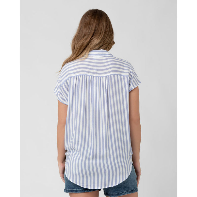 SALE Ripe Relaxed Shirt Quinn Blue/White