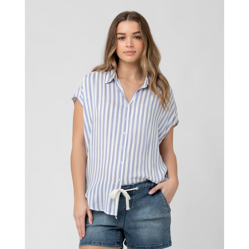 SALE Ripe Relaxed Shirt Quinn Blue/White