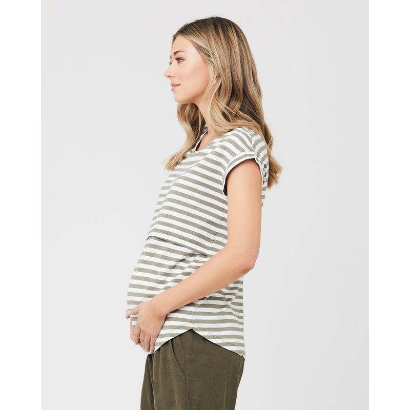Ripe Tee Lionel Nursing Moss/White