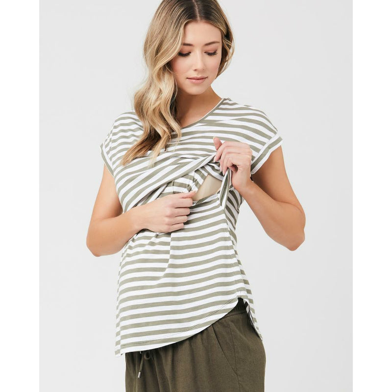 Ripe Tee Lionel Nursing Moss/White