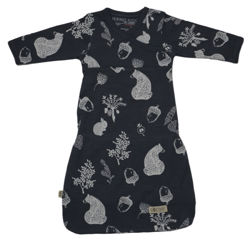 Merino Kids Merino Gown Slate