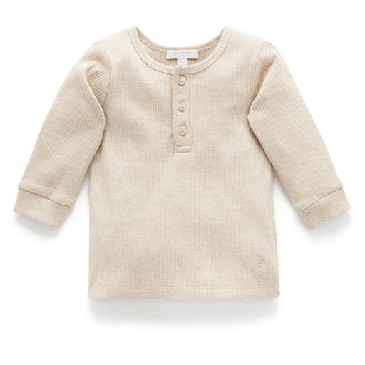 Purebaby Rib Henley Wheat