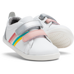 Bobux I Walk Trainer Grass Court White & Silver & Rainbow