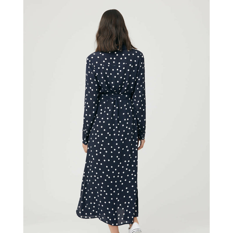 Ripe Spot Shirt Dress Navy/White