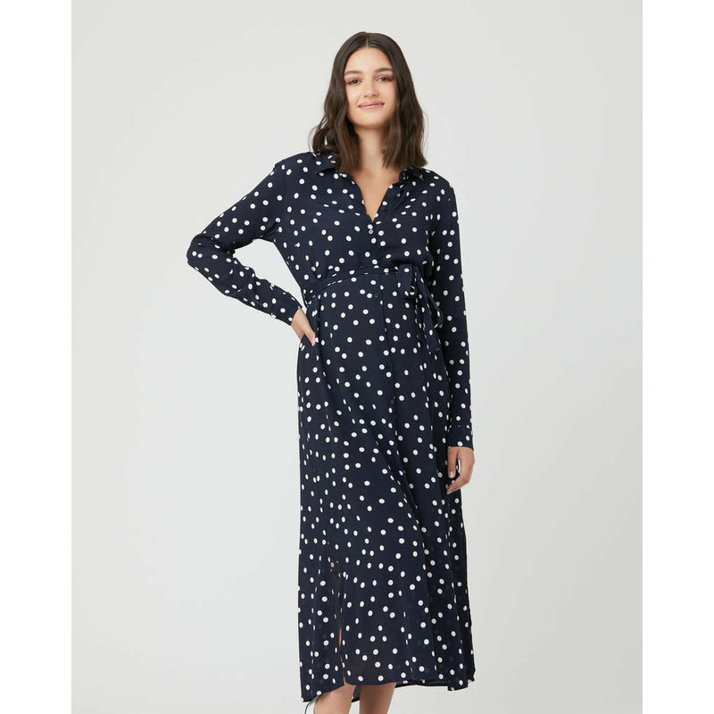 Ripe Spot Shirt Dress Navy/White