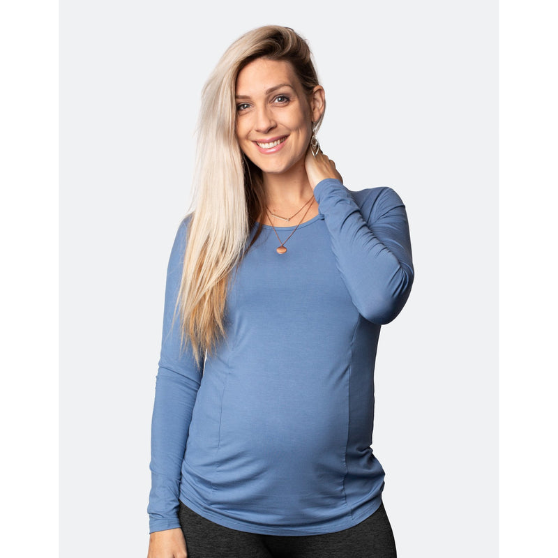 Cadenshae Long Sleeve Bamboo Top - Baltic Blue