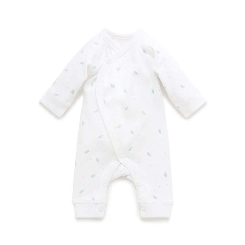 Purebaby Premi crossover Growsuit - Blue Leaf