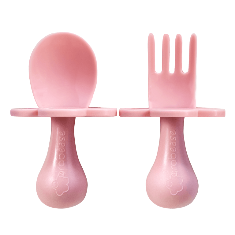 Grabease Toddler Fork and Spoon Set Blush