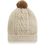 Sale Purebaby Beanie - Cable Knit Camel/Maple