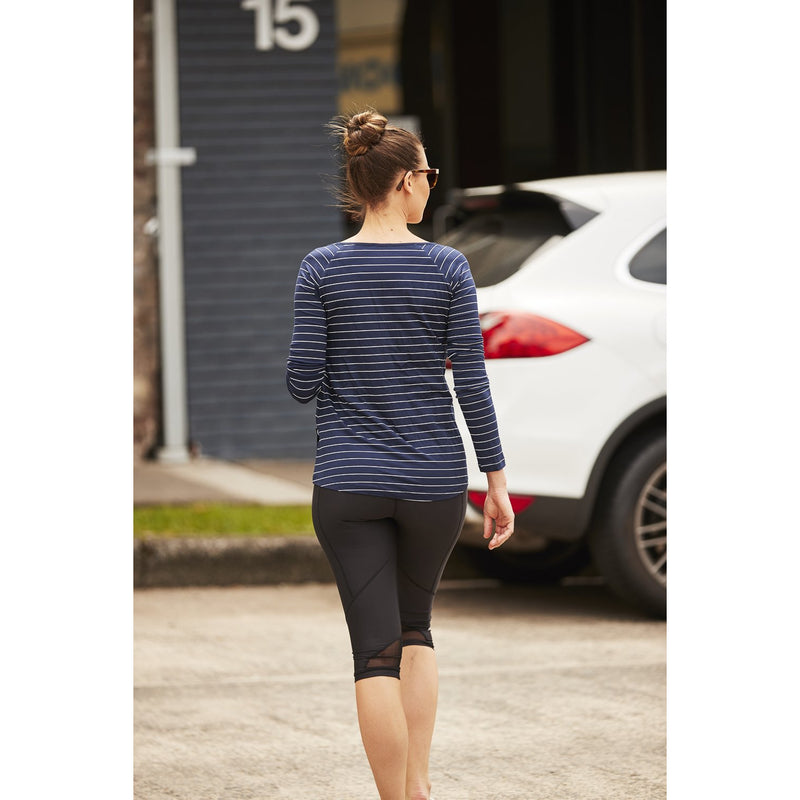Hello Monday Essential Long Sleeve Tee Navy