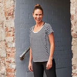 Hello Monday Top - Essential Tee  Stripe (B & W)