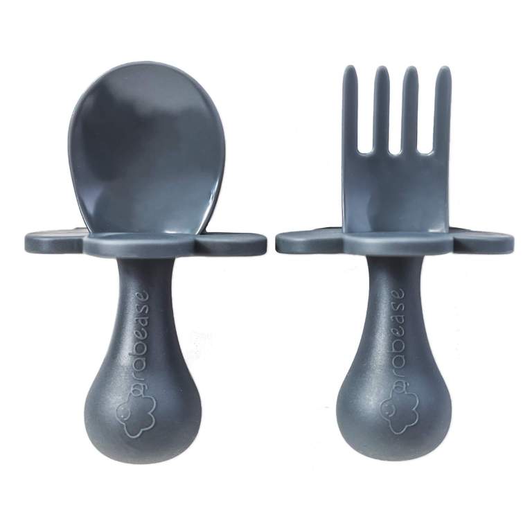 Grabease Toddler Fork and Spoon Set Grey