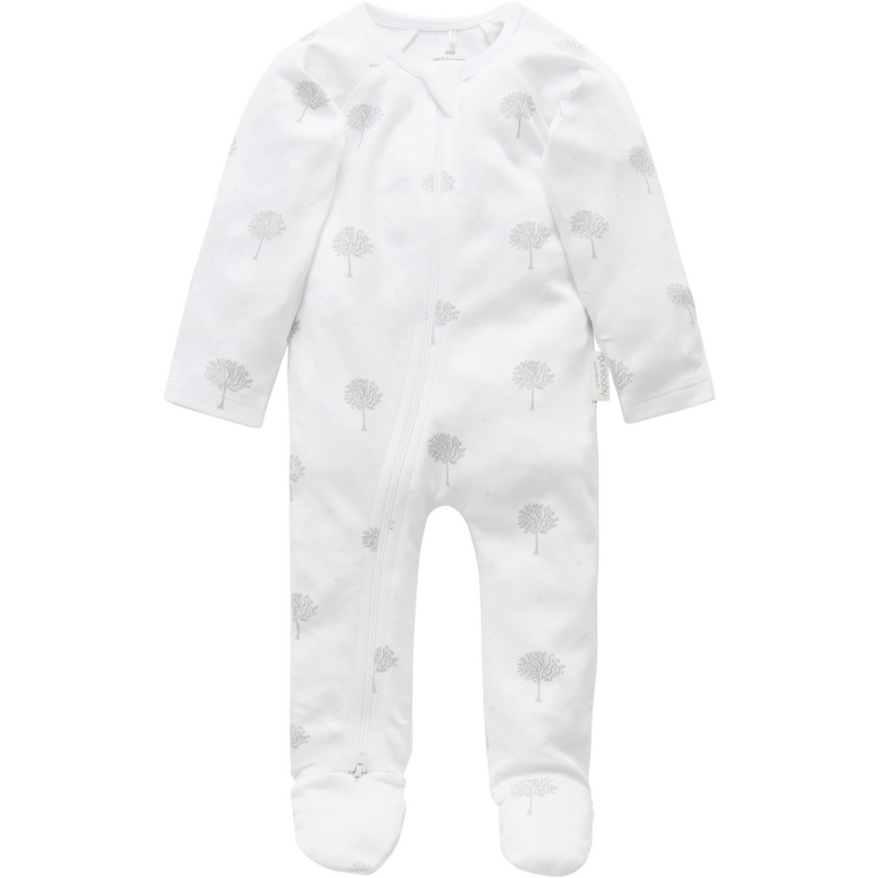 Purebaby Baby Essential Growsuit Grey Tree